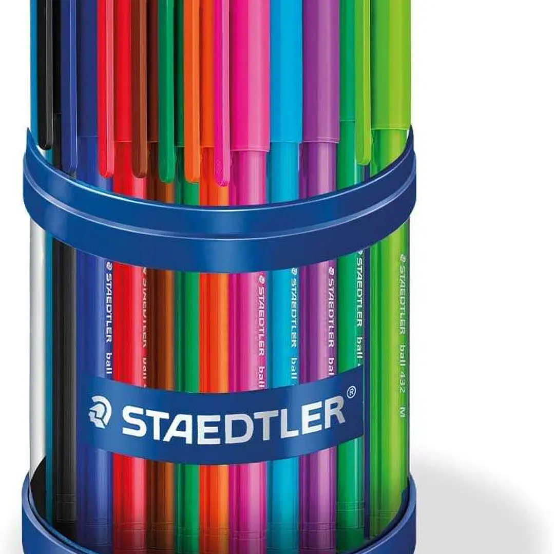 Staedtler Ball 432 Expositor de 50 Boligrafos de Bola - Trazo de 0.5mm - Escritura Suave - Colores Surtidos 1