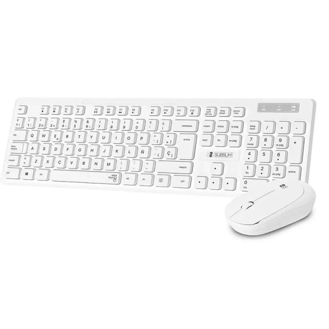 Subblim Combo Business Slim - Teclado y ratón inalámbricos - Ergonomía y silencio - 2.4G - Color Blanco 1
