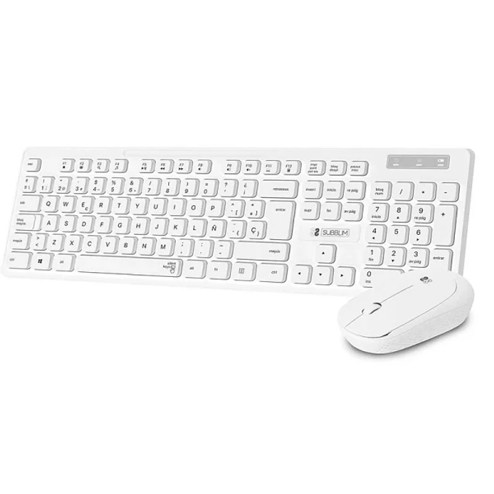 Subblim Combo Business Slim - Teclado y ratón inalámbricos - Ergonomía y silencio - 2.4G - Color Blanco 1