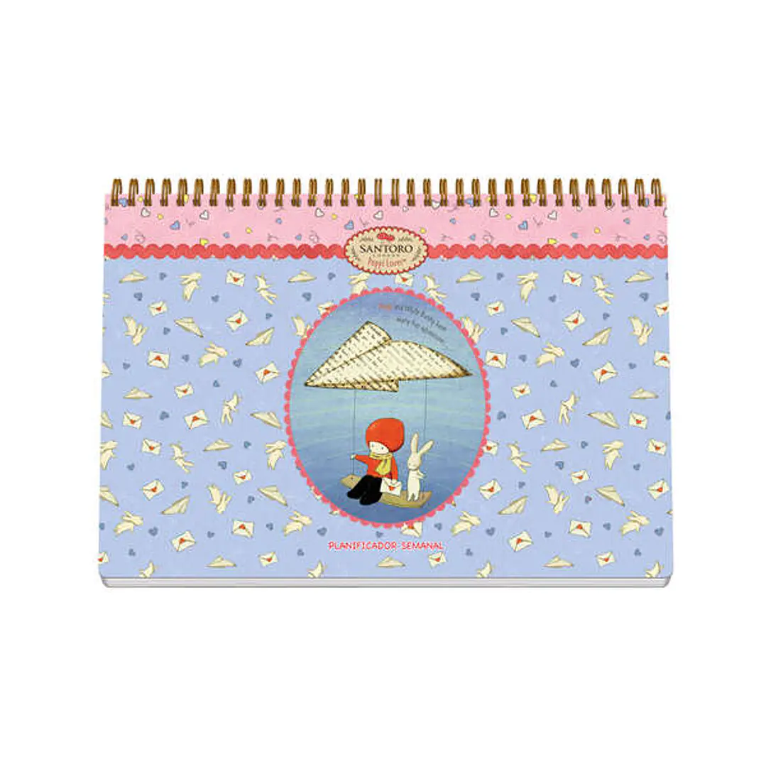 Dohe Santoro Poppi Loves Messenger Planificador Perpetuo Espiral Wireo Tapa Semirigida - Encuadernacion Horizontal Tamaño A4 - Interior Semana Vista 6 1