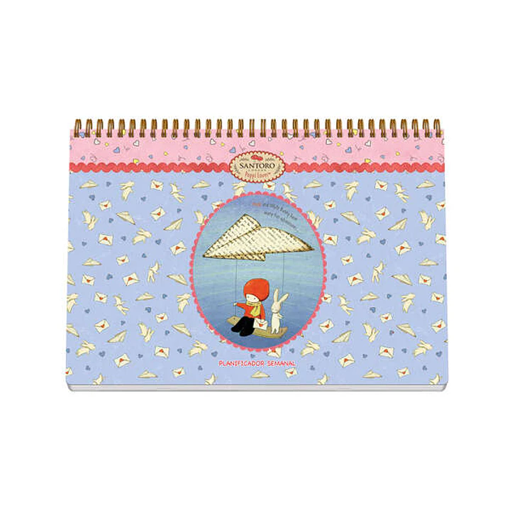 Dohe Santoro Poppi Loves Messenger Planificador Perpetuo Espiral Wireo Tapa Semirigida - Encuadernacion Horizontal Tamaño A4 - Interior Semana Vista 6 1