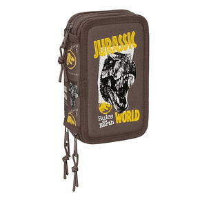Safta Jurassic World Plumier de 3 Pisos - 37 Piezas - 1.3L - Goma - Lapiz - Boligrafos - Sacapuntas - Reglas - 16 Colores - 14 Rotuladores - 125x55x19