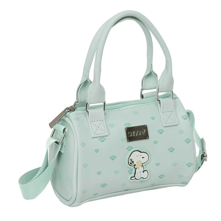 Safta Snoopy Bolso - Cremallera - Interior Forrado - Asas de Mano y Bandolera - 1.20L - 160x75x100mm - Color Menta 1