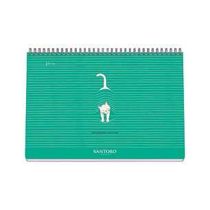 Dohe Santoro Felines Planificador Perpetuo Espiral Wireo Tapa Semirigida - Encuadernacion Horizontal Tamaño A4 - Interior Semana Vista 64 Hojas - Hoja
