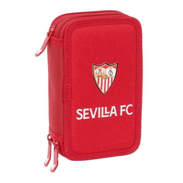 Safta Sevilla FC Plumier de 3 Pisos - 37 Piezas - 1.3L - Goma - Lapiz - Boligrafos - Sacapuntas - Reglas - 16 Colores - 14 Rotuladores - 125x55x195mm  1