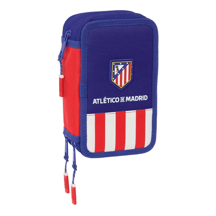 Safta Atletico de Madrid Plumier de 3 Pisos - 37 Piezas - 1.3L - Goma - Lapiz - Boligrafos - Sacapuntas - Reglas - 16 Colores - 14 Rotuladores - 125x5 1