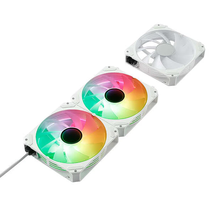 Abysm Gaming Arclight 2.0 ARGB White Pack de 3 Ventiladores 120mm con Iluminacion ARGB - Velocidad Max. 1500rpm - Conexion en Serie 1