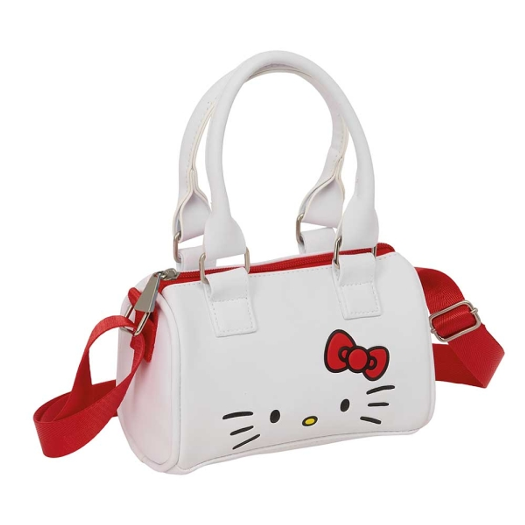 Safta Hello Kitty Bolso - Cremallera - Interior Forrado - Asas y Bandolera Ajustables - 1.20L - 160x75x100mm - Color Blanco 1