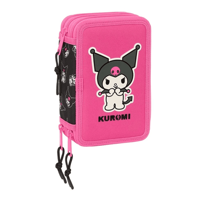 Safta Kuromi Plumier de 3 Pisos - 37 Piezas - 1.3L - Goma - Lapiz - Boligrafos - Sacapuntas - Reglas - 16 Colores - 14 Rotuladores - 125x55x195mm - Co 1