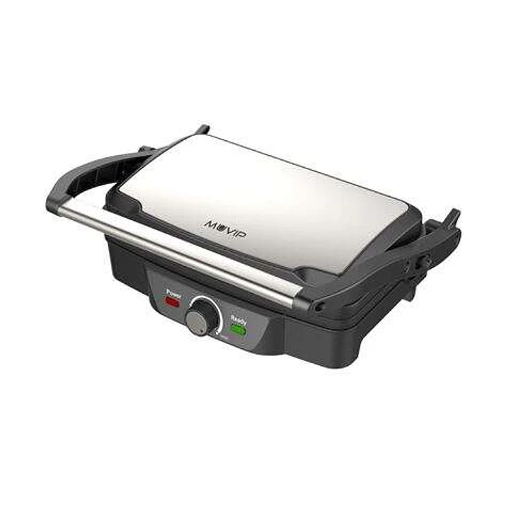 Muvip Sandwichera Grill 1600W - Apertura hasta 180º - Temperatura Regulable - Placa Superior Basculante - Asa Tacto Frio 1