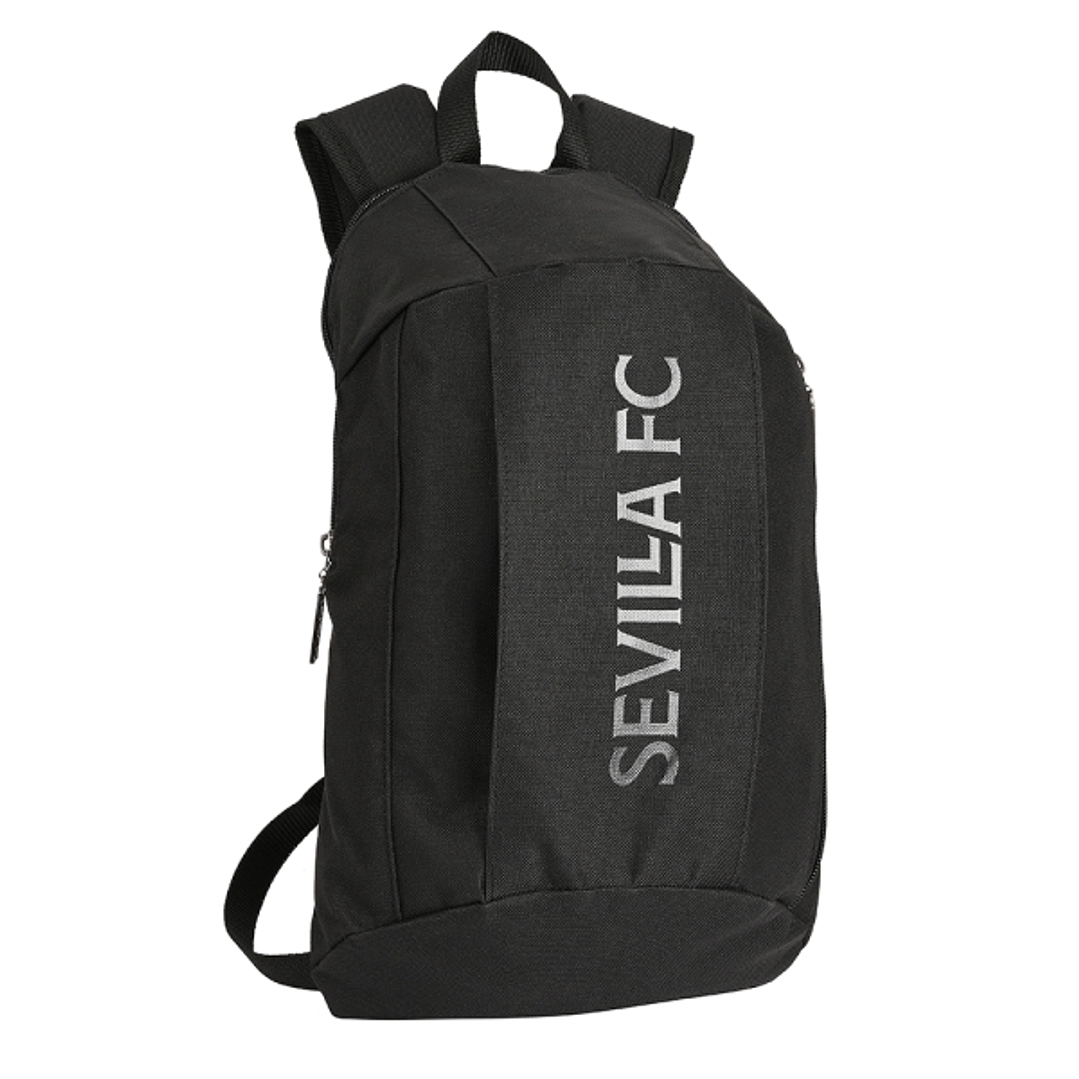 Safta Sevilla FC Teen Mini Mochila - Hombreras Acolchadas - Asa Superior - 8.5L - Ligera y Practica - 220x100x390mm - Color Negro 1