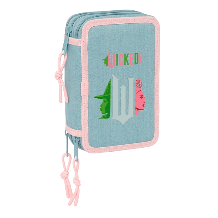 Safta Wicked Plumier de 3 Pisos - 37 Piezas - 1.3L - Goma - Lapiz - Boligrafos - Sacapuntas - Reglas - 16 Colores - 14 Rotuladores - 125x55x195mm - Co 1