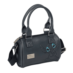 Safta Stitch Gray Bolso - Cremallera - Interior Forrado - Asas y Bandolera Ajustables - 1.20L - 160x75x100mm - Color Negro