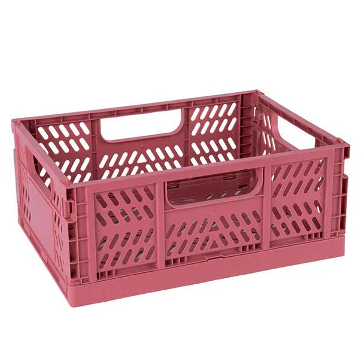 Apli Up North Pack de 2 Cajas de Plastico Plegables y Apilables - Tamaño 290x210x120mm - Ideal para Herramientas, Juguetes, Colada etc... - Color Rosa 1