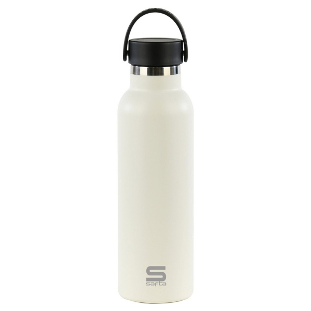 Safta Botella Termo de 600ml - Acero Inoxidable - Asa Superior - Color Blanco 1