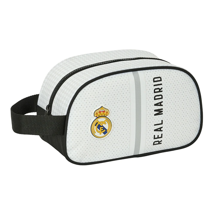 Safta Real Madrid 1ª Equipacion 24/25 Neceser - 1 Compartimento - Asa de Mano - 26x15x12cm - Color Blanco/Negro 1