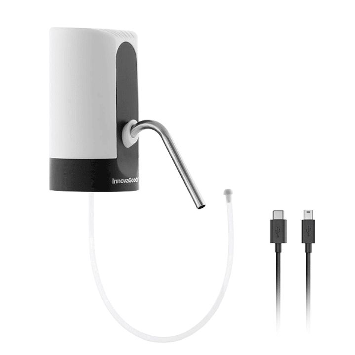 Innovagoods Dispensador de Agua Automatico - Libre de BPA - Recargable USB - Compatible con Garrafas - Incluye Adaptador - Bateria 1200mAh - 7x13x16cm 1