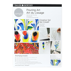 Daler Rowney Simply Creative Pack de Pintura Acrilica - Tecnica de Pouring - Caja de Carton - Colores Surtidos