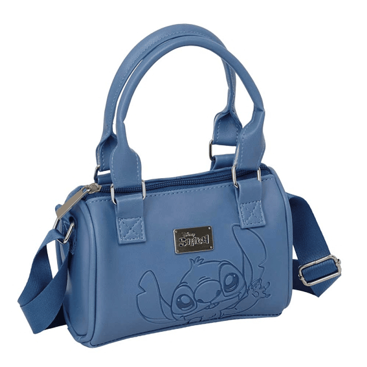 Safta Stitch Blue Bolso - Cremallera - Interior Forrado - Asas y Bandolera Ajustables - 1.20L - 160x75x100mm - Color Azul 1