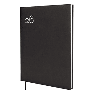 Finocam Dynamic Milano Agenda Profesional - Anual 2026 - Tapa Dura Acolchada - Formato Y12 - 214x19x275mm - Semana Vista en Vertical - Color Negro