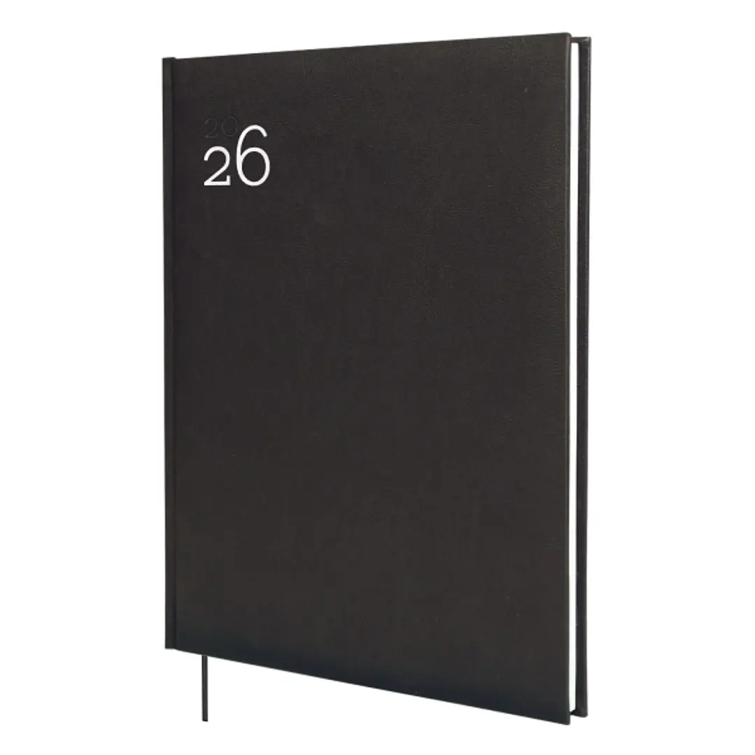 Finocam Dynamic Milano Agenda Profesional - Anual 2026 - Tapa Dura Acolchada - Formato Y12 - 214x19x275mm - Semana Vista en Vertical - Color Negro 1
