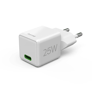 Hama Cargador de Pared - Potencia 25W - USB-C - Power Delivery - Qualcomm - Color Blanco