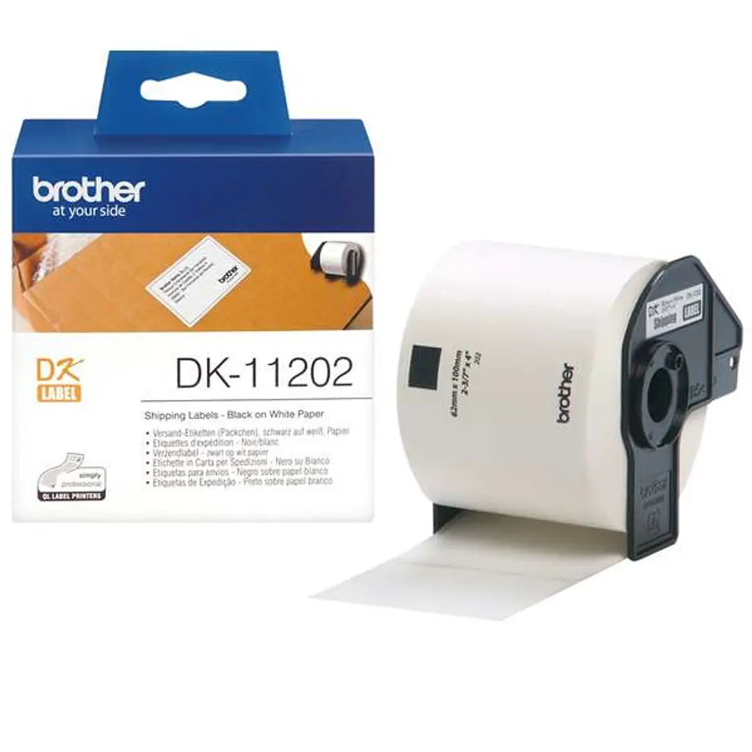 Brother DK11202 - Etiquetas Originales Precortadas para Envios - 62x100 mm - 300 Unidades - Texto negro sobre fondo blanco 1