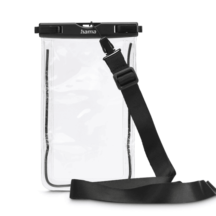 Hama Funda Impermeable Universal - IPX8 - Cierre a Presion - Marco Fluorescente - PVC - 12.5x1.5x20cm - Color Negro y Transparente 1