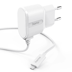 Hama Cargador de Pared - Potencia 5W - Lightning - Cable 1m - Color Blanco