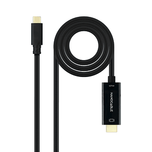 Nanocable Cable Conversor USB-C a HDMI 4K@30HZ - USB-C/M-HDMI/M - 5M - Color Negro