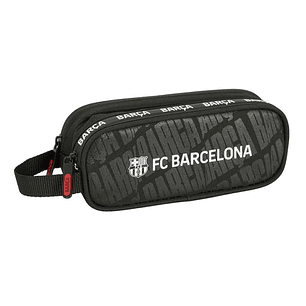 Safta F.C.Barcelona Portatodo - 2 Compartimentos con Cremalleras - Asa Lateral - 1L - 210x60x80mm - Color Negro