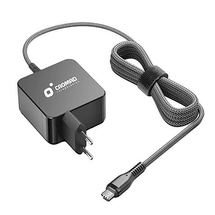Cromad CR1204 Cargador Universal de Pared para Portatil USB-C 65W - Carga Rapida PD 3.0 - Cable de 1.50m - Color Negro