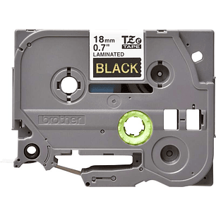 Brother TZe344 Cinta Laminada Original de Etiquetas - Texto dorado sobre fondo negro - Ancho 18mm x 8 metros