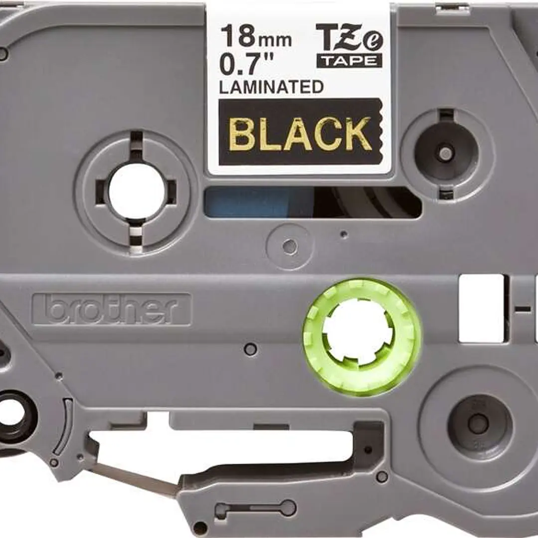 Brother TZe344 Cinta Laminada Original de Etiquetas - Texto dorado sobre fondo negro - Ancho 18mm x 8 metros 1