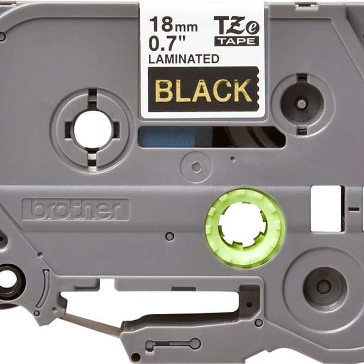 Brother TZe344 Cinta Laminada Original de Etiquetas - Texto dorado sobre fondo negro - Ancho 18mm x 8 metros 1