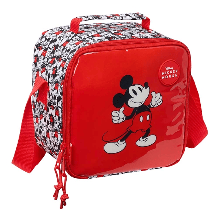 Safta Mickey Mouse Bolsa Isotermica Porta Alimentos 4.4L - Cremallera - Interior Forrado de Aluminio - Bandolera Ajustable - Repelente al Agua - Asa S 1