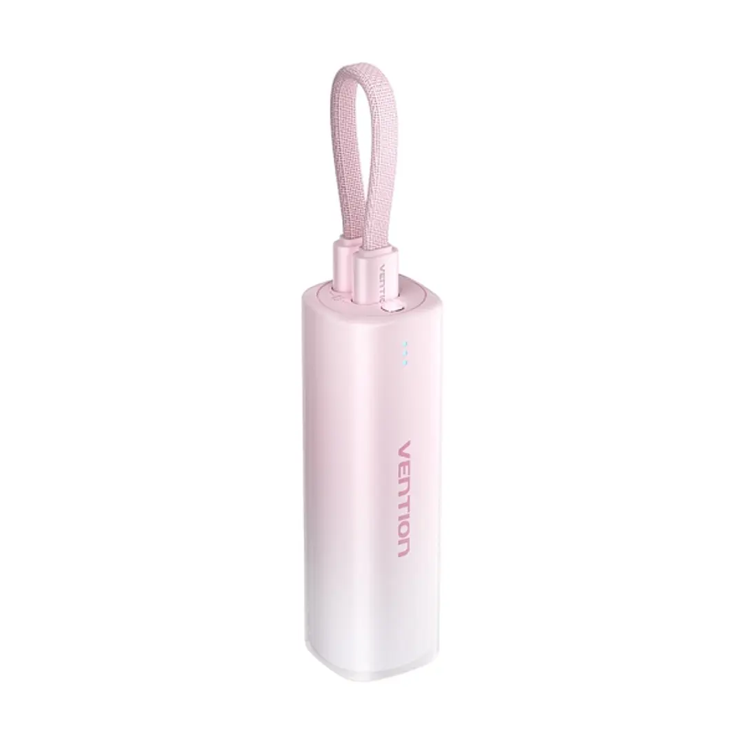 Vention PowerBank 5000mAh - USB-C, Lightning - Carga Rapida 20W - Color Rosa 1