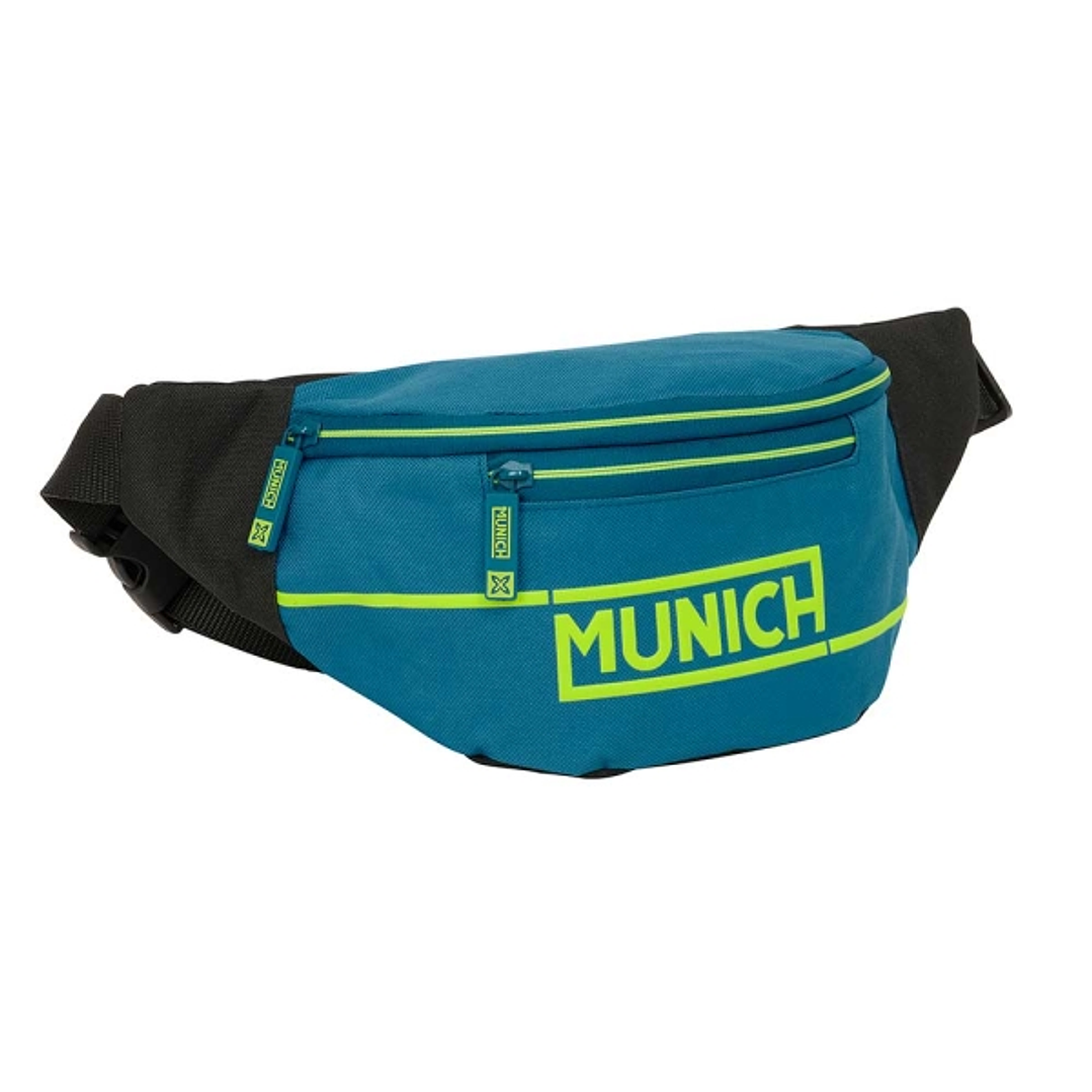 Safta Munich Land Bolsa de Cintura - Cremallera - Cintas Ajustables - 2.49L - 230x90x120mm - Color Azul Oscuro 1