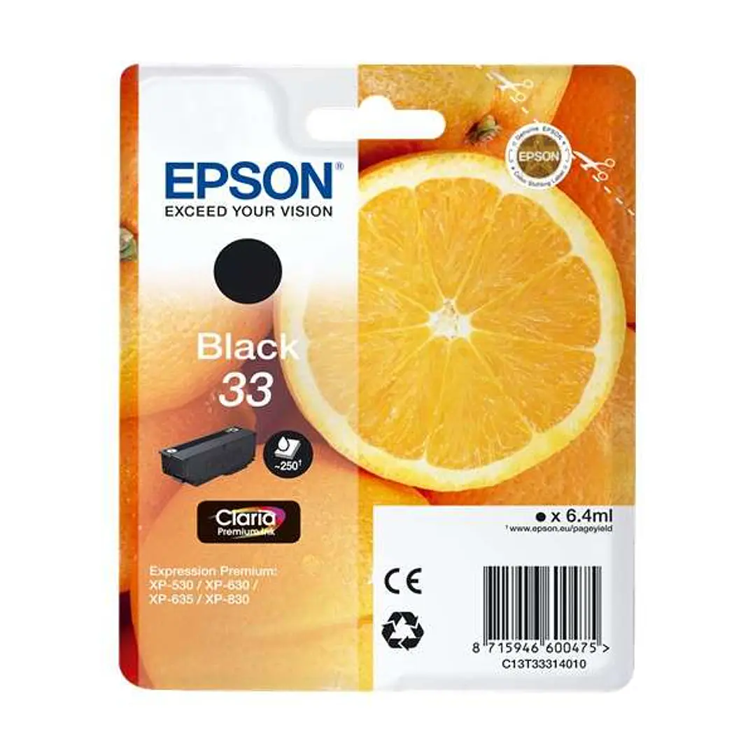 Epson T3331 (33) Negro Cartucho de Tinta Original - C13T33314012 1