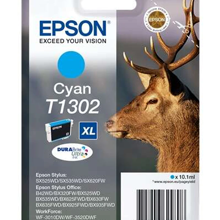 Epson T1302 Cyan Cartucho de Tinta Original - C13T13024012 1