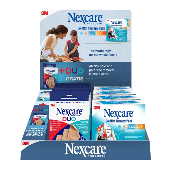 Nexcare Coldhot Therapy Expositor de 12 Unidades de Termoterapia + Apositos - Colores Surtidos 1