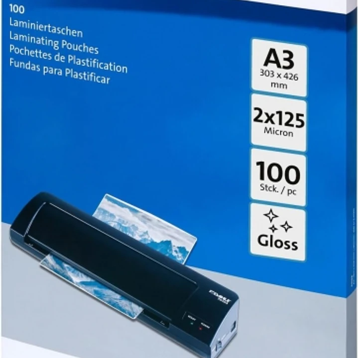 Dahle Pack de 100 Fundas para Plastificar Brillo A3 - 125 Micras - Alta Calidad - Transparente 1