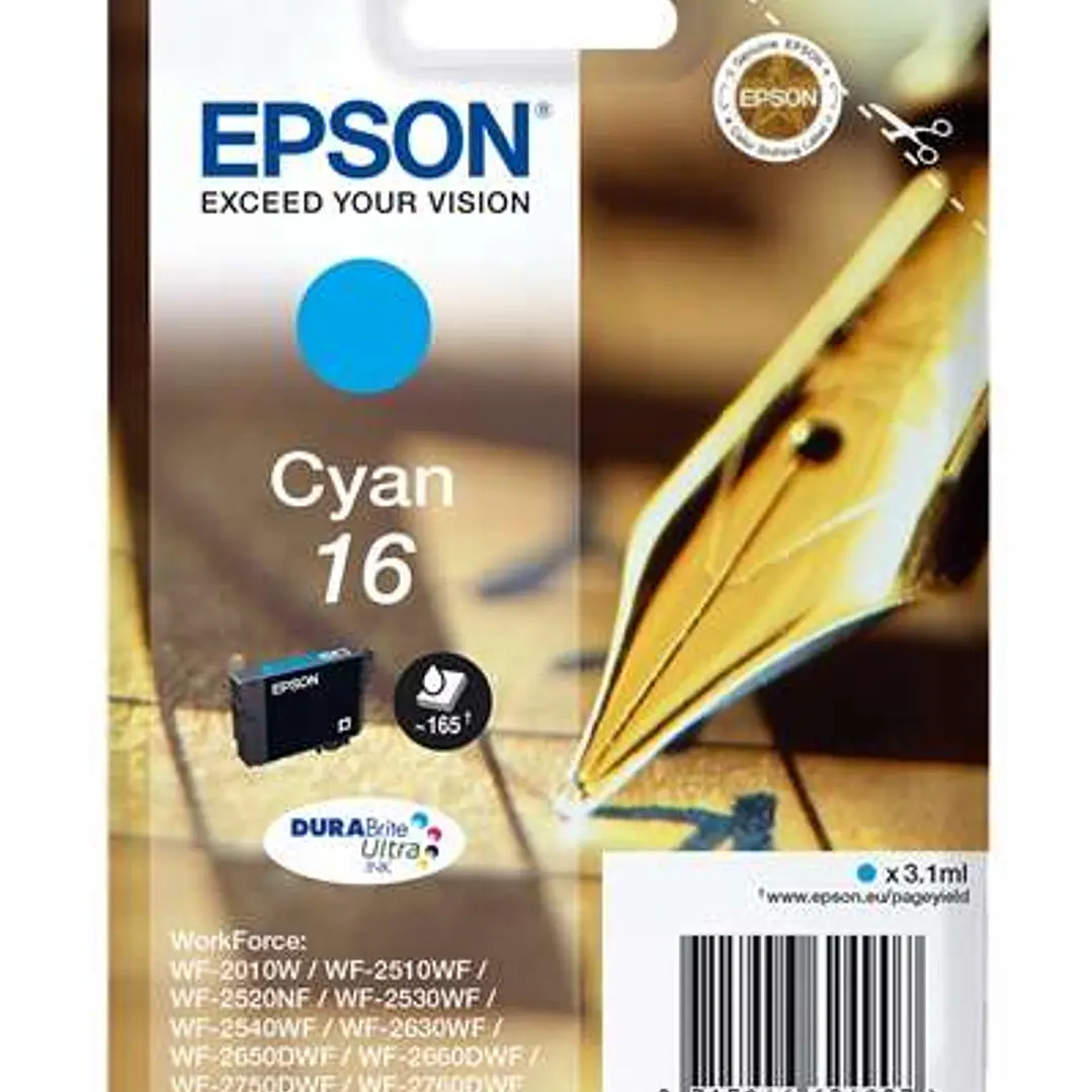 Epson T1622 Cyan Cartucho de Tinta Original - C13T16224012 1
