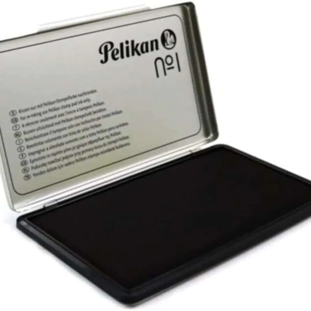 Pelikan Tampon Pelikan N.1 9x16cm - Ideal para Sellos de Oficina - Tamaño Compacto - Tinta de Alta Calidad - Color Negro 1