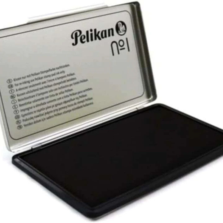 Pelikan Tampon Pelikan N.1 9x16cm - Ideal para Sellos de Oficina - Tamaño Compacto - Tinta de Alta Calidad - Color Negro 1