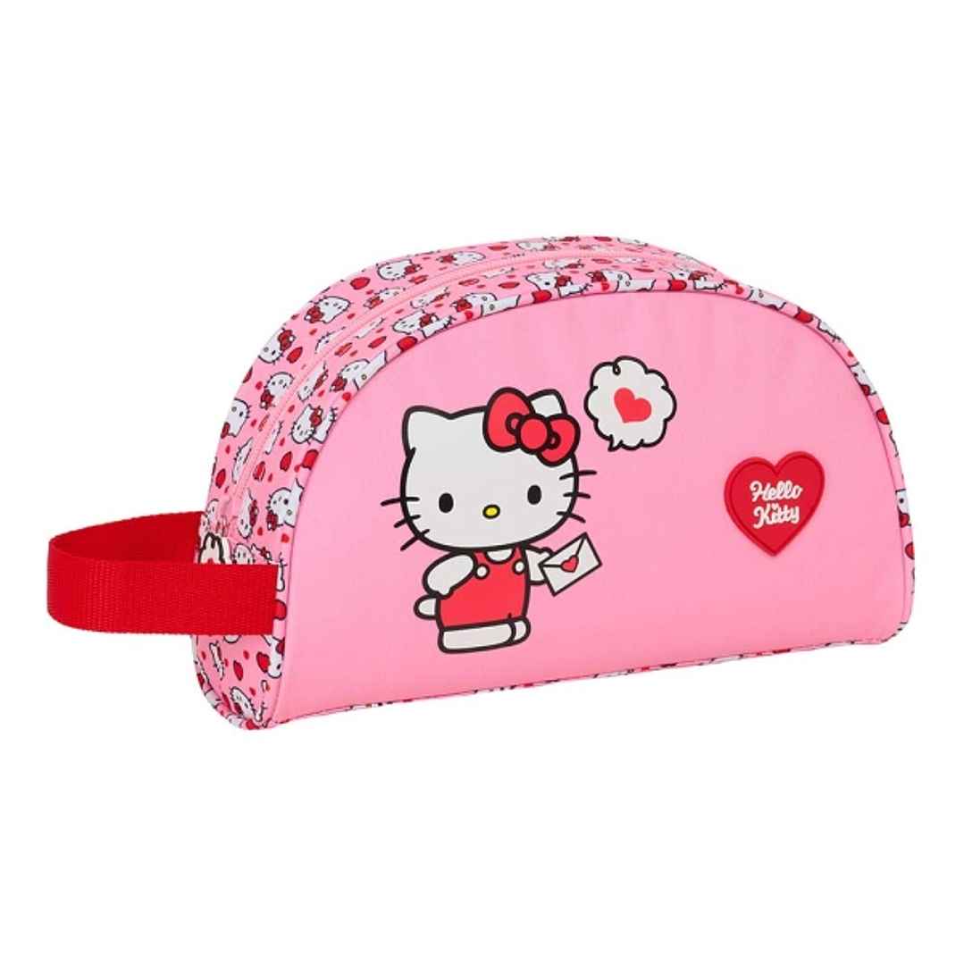 Safta Hello Kitty Neceser de 3.75L - Cremallera - Asa Lateral - Adapatable a Carro - Bolsillo Interior - 260x90x160mm - Color Rosa 1