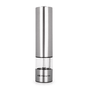 Orbegozo Molinillo Pimienta y Sal Elegance - Alta Precision Regulable - Carcasa Acero Fino - Luz Dosificacion Optima - Manejo con una Sola Mano - Func