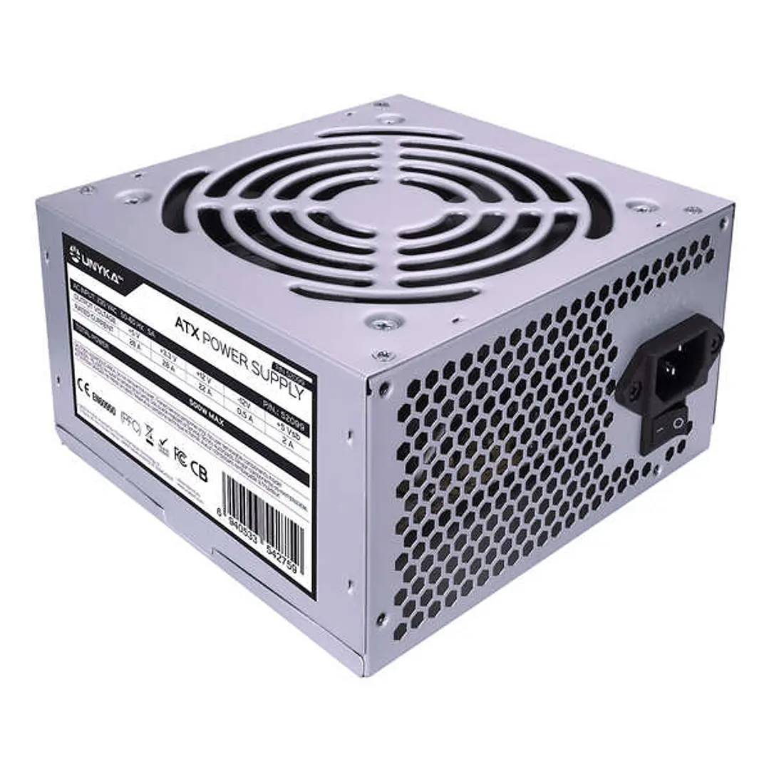 Unykach ATX 500W Fuente de Alimentacion 500W ATX - Ventilador 120mm 1