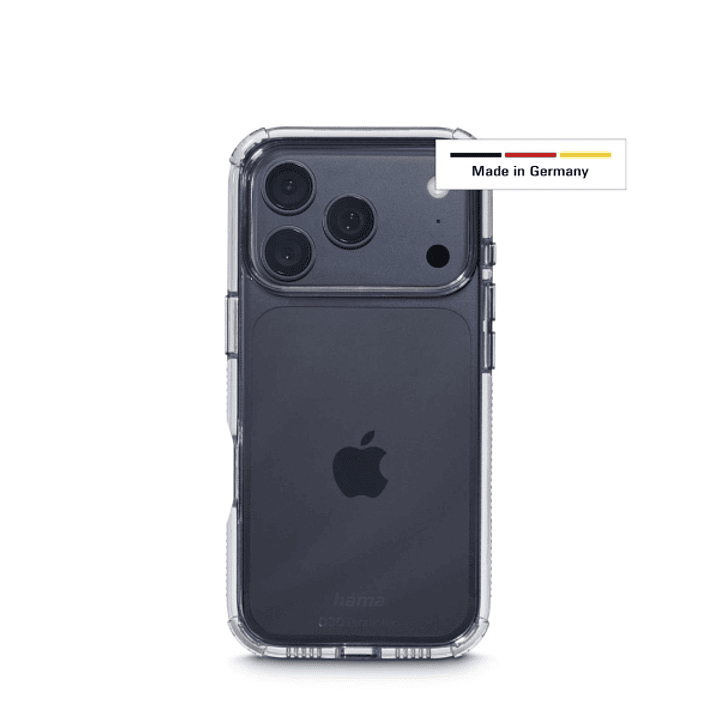 Hama Extreme Protect Funda para iPhone 17 Pro - Antideslizante - Policarbonato - Proteccion D3O - Bordes Elevados - Color Transparente 1