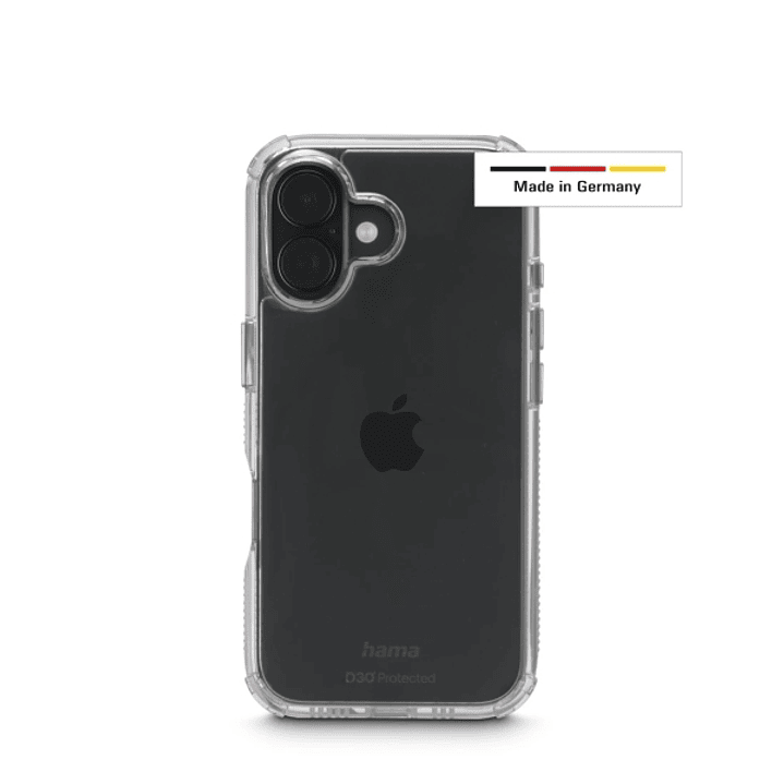 Hama Extreme Protect Funda para iPhone 17 - Antideslizante - Policarbonato - Proteccion D3O - Bordes Elevados - Color Transparente 1
